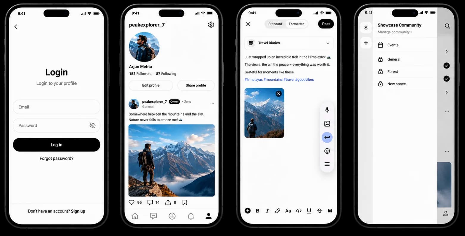 Community social network app, mobile platform built by Divtechnosoft.