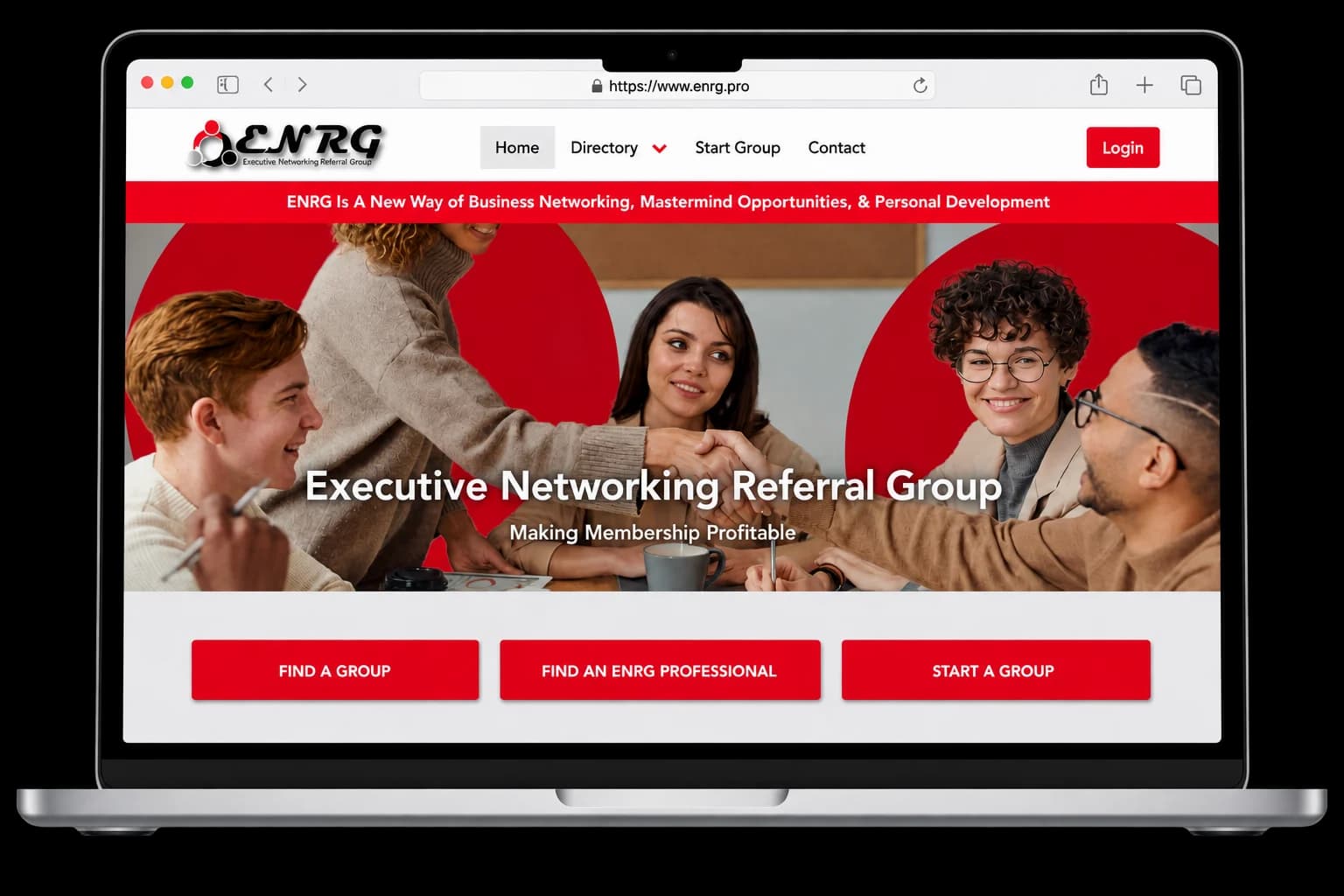 ENRG member directory and referral dashboard built by Divtechnosoft