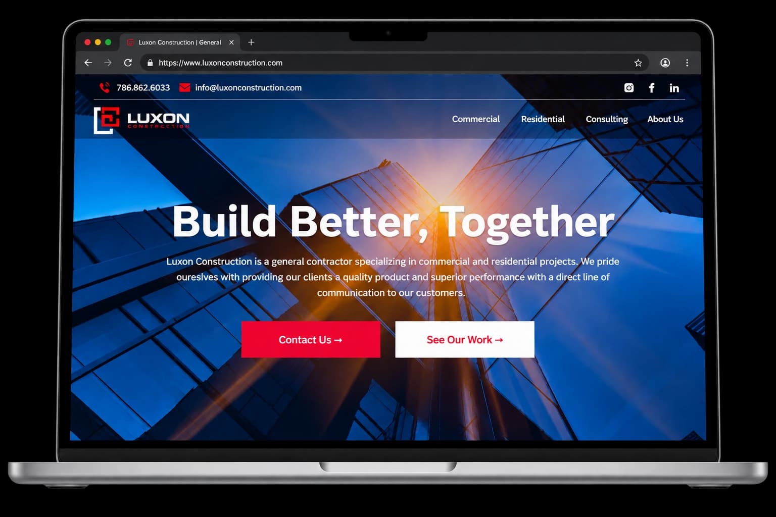 Luxon Construction website